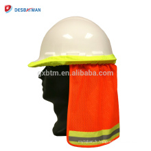 Haute visibilité réfléchissant 100% polyester tissu casque de sécurité casque de protection solaire chapeau stripe chapeau de sécurité